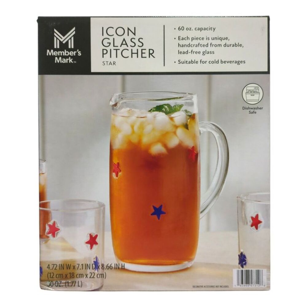 Member's Mark Icon All Occasion Glass Pitcher, 60oz - Star